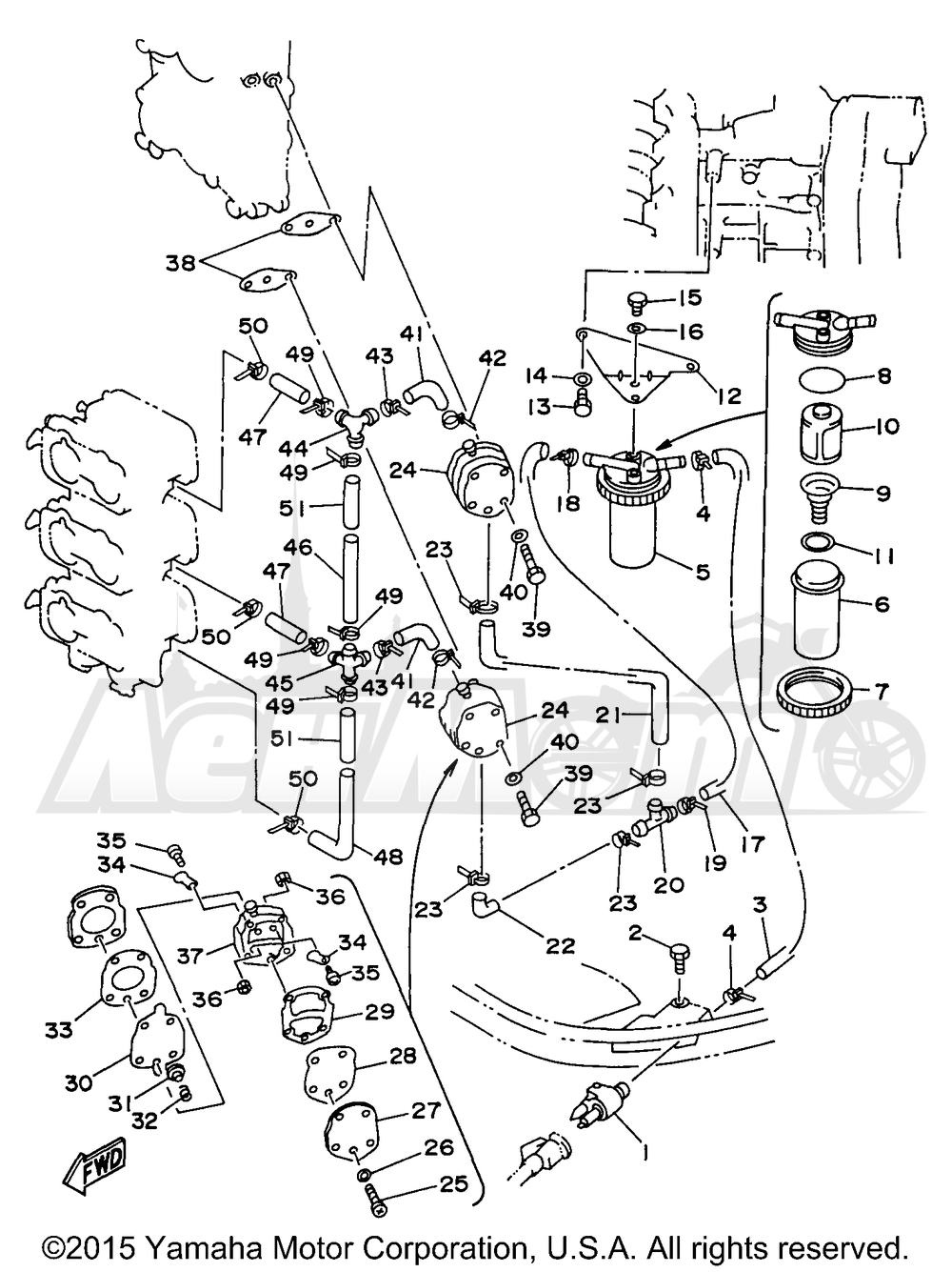 Запчасти для Лодочного мотора Yamaha 1997 C150TXRV/C150TLRV Раздел: FUEL | топливо