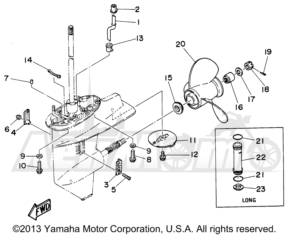 Запчасти для Лодочного мотора Yamaha 1997 C25ELHV/C25MSHV/C25ELRV/C25MLHV Раздел: LOWER CASING DRIVE 2 | нижний CASING привод 2