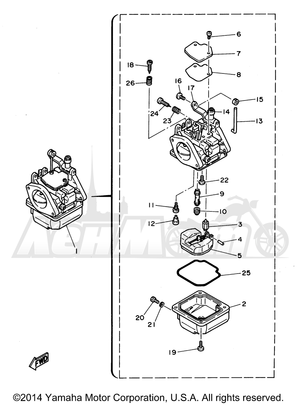 Запчасти для Лодочного мотора Yamaha 1997 C30ELRV Раздел: CARBURETOR | карбюратор