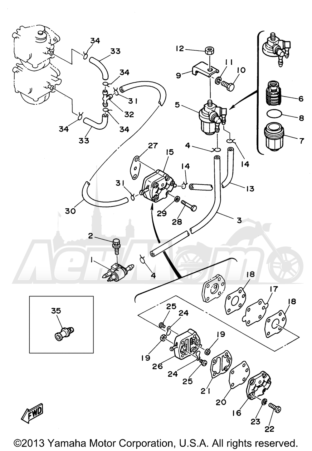 Запчасти для Лодочного мотора Yamaha 1997 C40MSHV/C40ELRV/C40ESHV/C40PLRV Раздел: FUEL | топливо