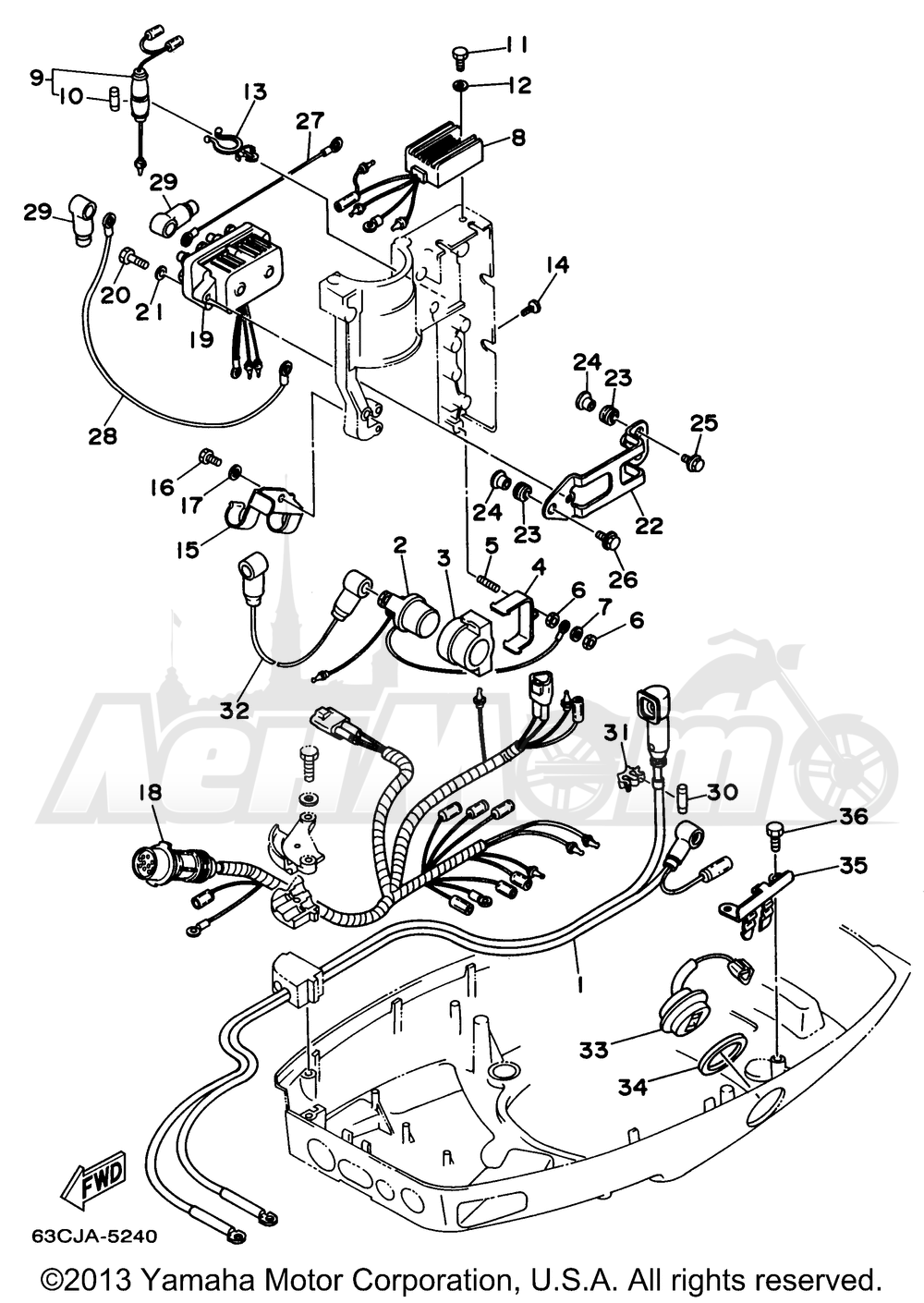 Запчасти для Лодочного мотора Yamaha 1997 C40TLRV Раздел: ELECTRICAL 2 (ELECTRIC START) | электрика 2 (электрический старт)